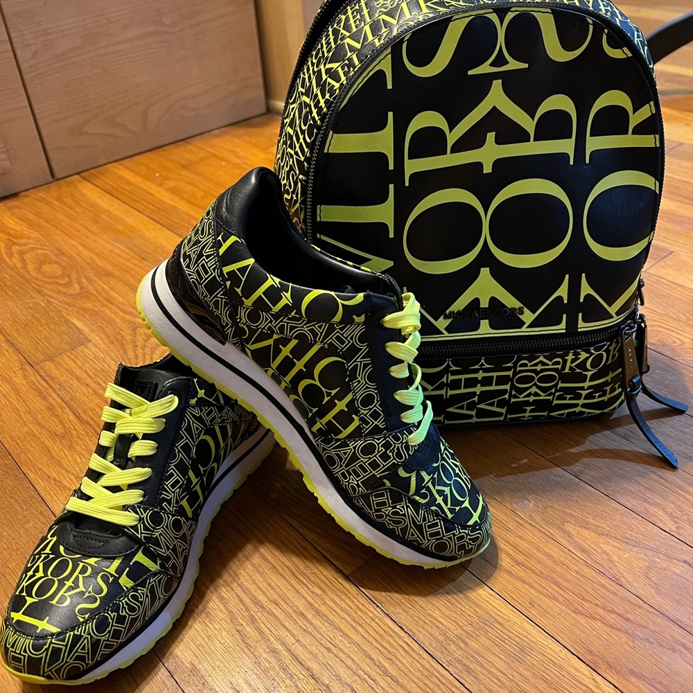 Michael Kors Rhea backpack and Billie Trainers